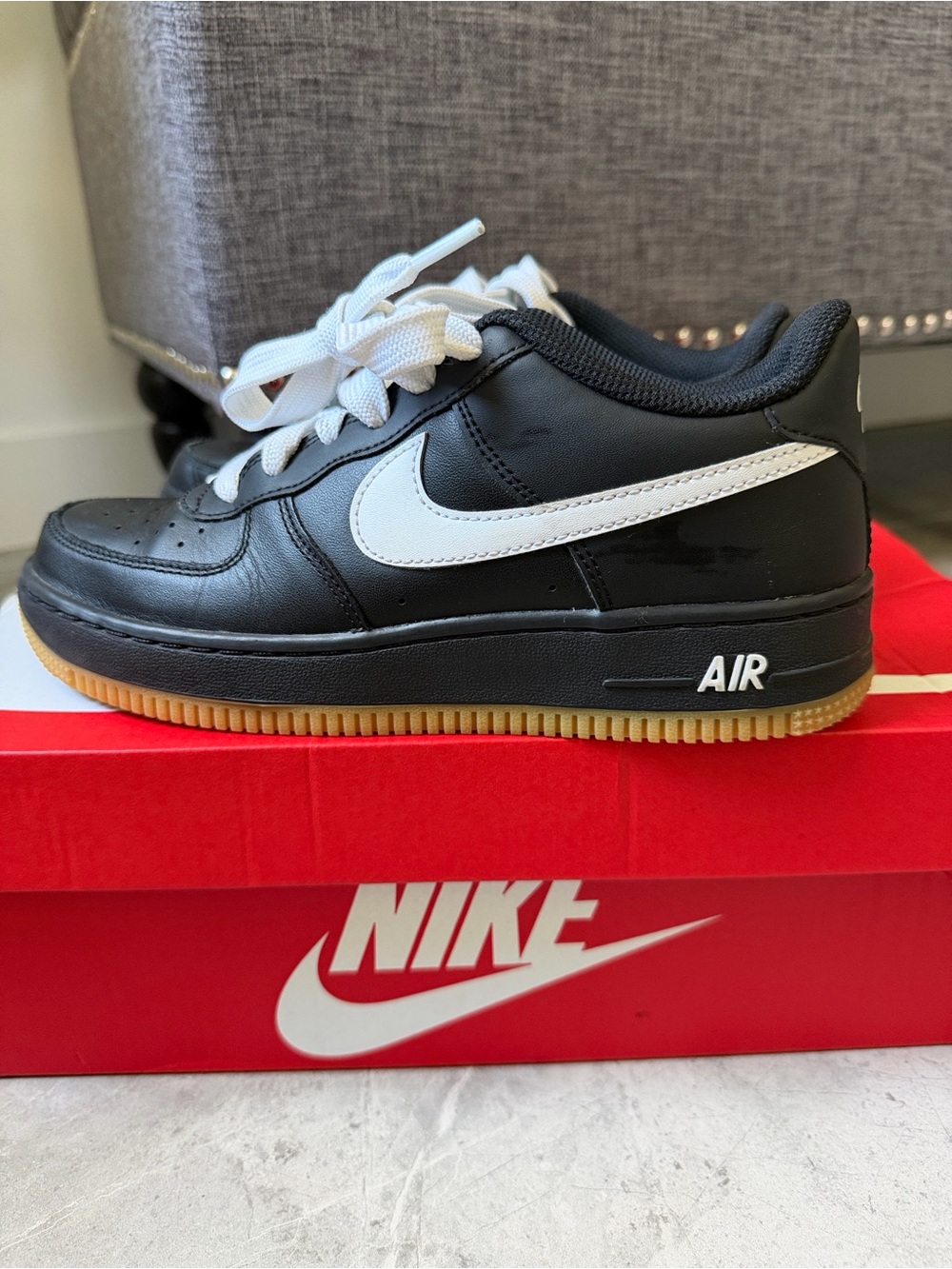 Nike Air Force 1 Low Black White Gum-Style